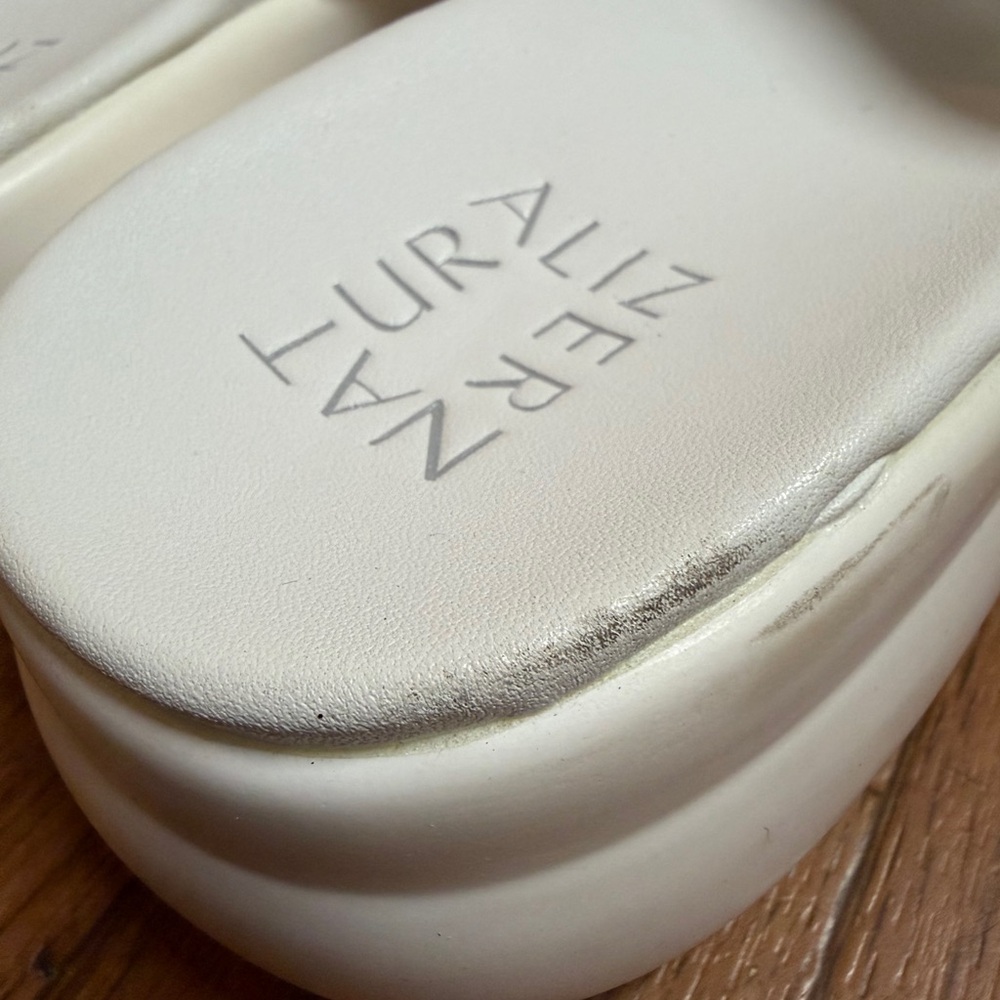 Naturalizer Women's White Ivory Cutout Slide Sandals - Picture 7 of 8